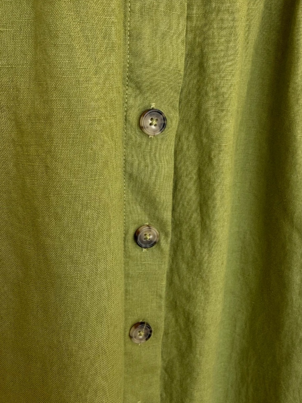 Wilfred Aritzia Olive Green Linen Blend Button Front Midi Dress XS-S - Picture 6 of 9